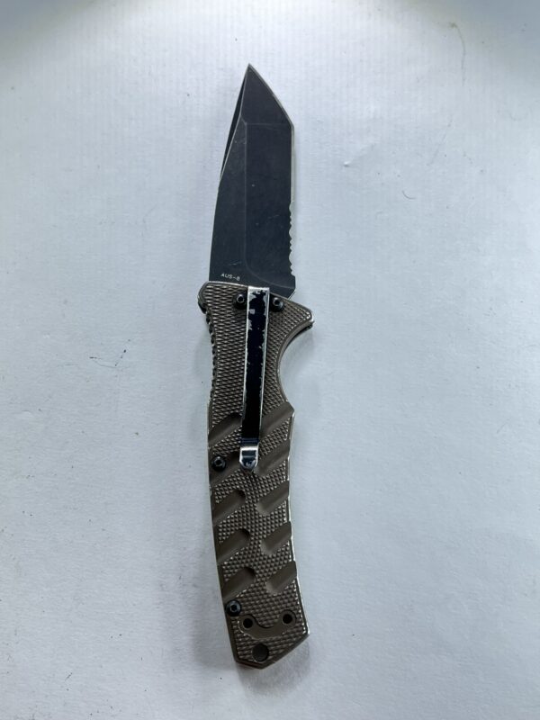 Boker Plus Strike Tanto AUS 8 Automatic Pocket Knife Coyote Brown - Image 6