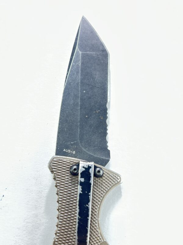 Boker Plus Strike Tanto AUS 8 Automatic Pocket Knife Coyote Brown - Image 7