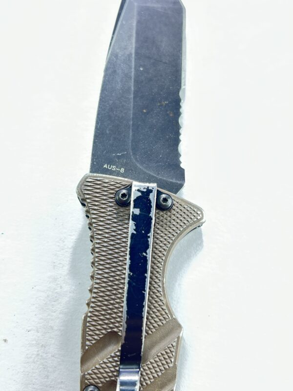 Boker Plus Strike Tanto AUS 8 Automatic Pocket Knife Coyote Brown - Image 15
