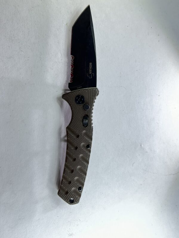 Boker Plus Strike Tanto AUS 8 Automatic Pocket Knife Coyote Brown - Image 14