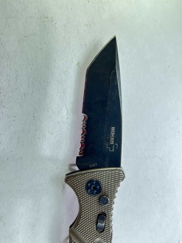 Boker Plus Strike Tanto AUS 8 Automatic Pocket Knife Coyote Brown - Image 13