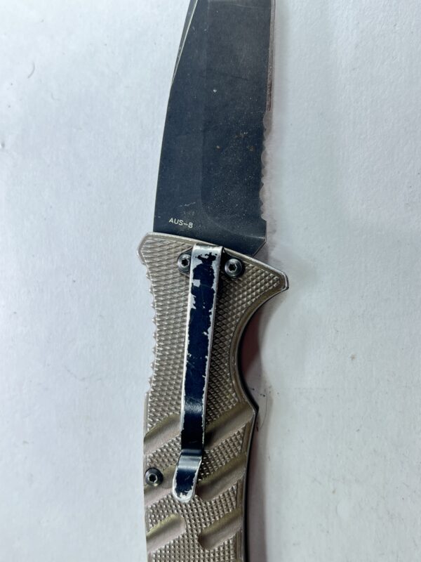 Boker Plus Strike Tanto AUS 8 Automatic Pocket Knife Coyote Brown - Image 9