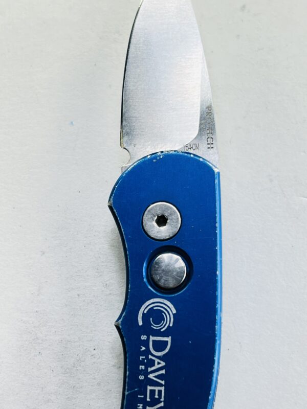 Pro-Tech USA Runt J4 Automatic Knife Blue Handle 154CM - Image 2