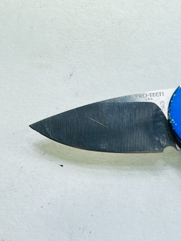 Pro-Tech USA Runt J4 Automatic Knife Blue Handle 154CM - Image 7