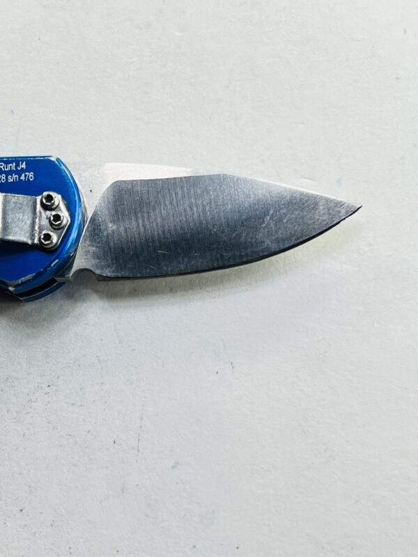 Pro-Tech USA Runt J4 Automatic Knife Blue Handle 154CM - Image 5